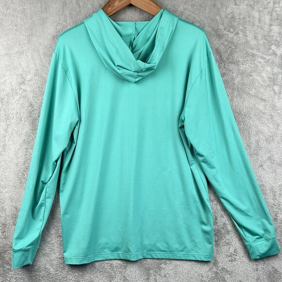 Vineyard Vines Performance Long Sleeve Hooded Shirt‎ Mens M Turquoise Casual - Picture 2 of 8